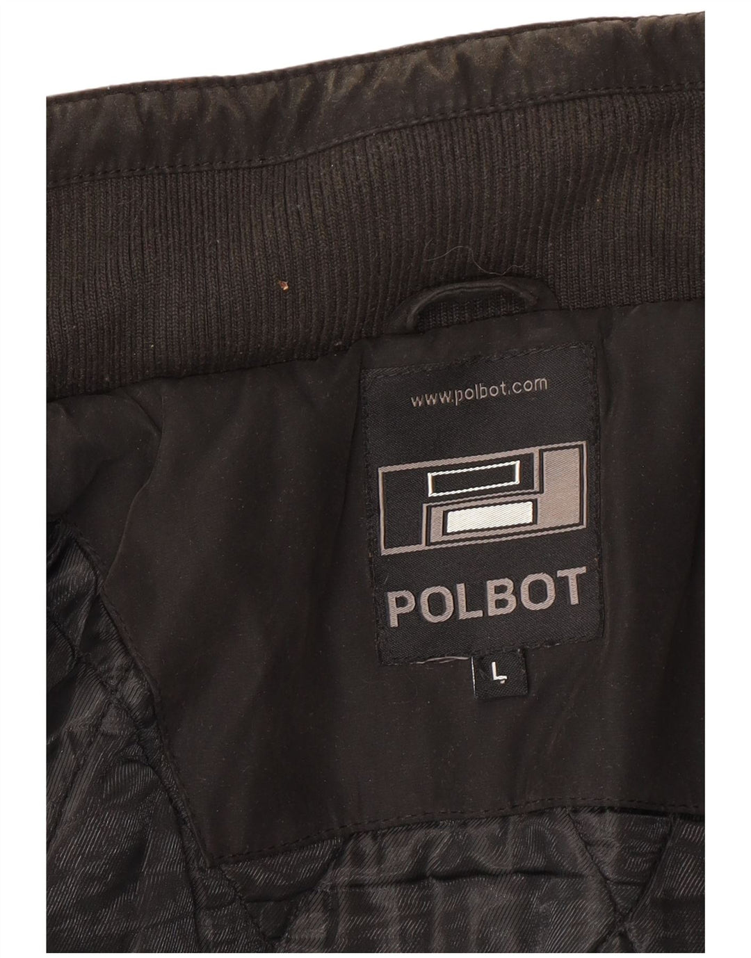 Polbot Mens Bomber Jacket UK 40 Large Black Polyester