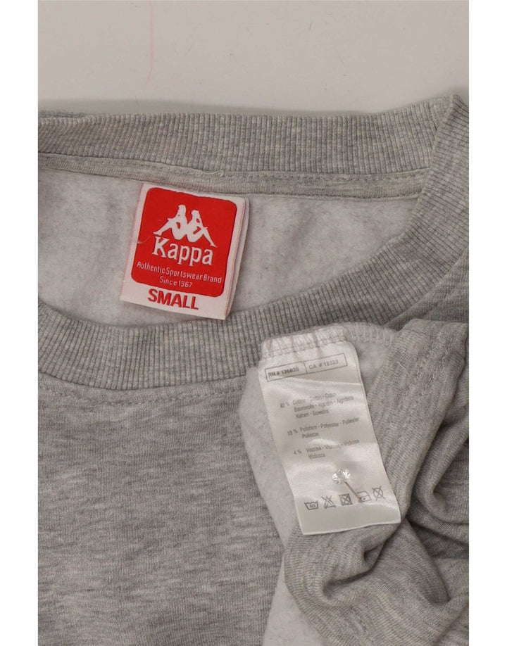 Kappa Womens Crop Oversized Sweatshirt Jumper UK 10 Small Grey Flecked