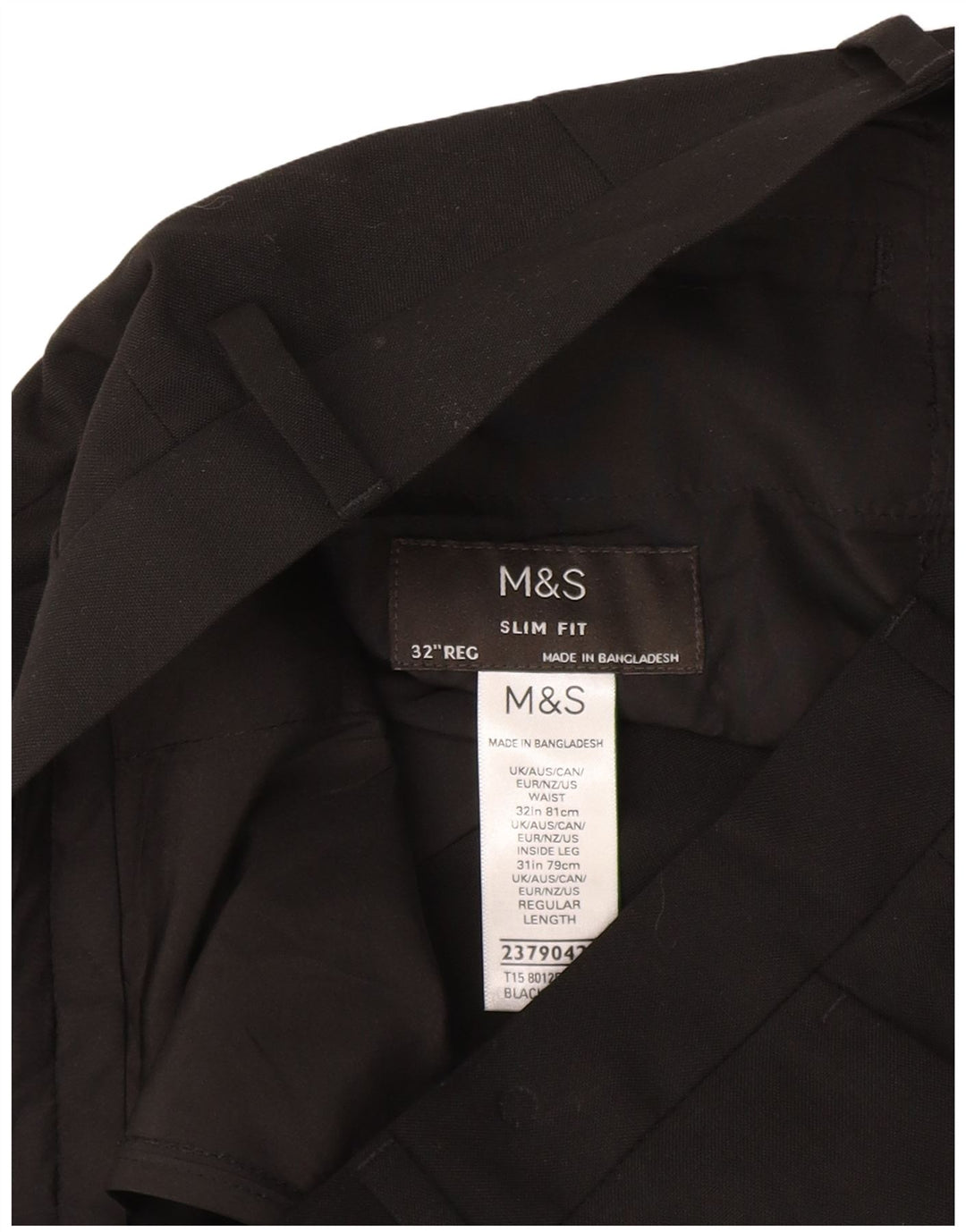 Marks & Spencer Womens Slim Fit Suit Trousers W32 L31 Black Polyester