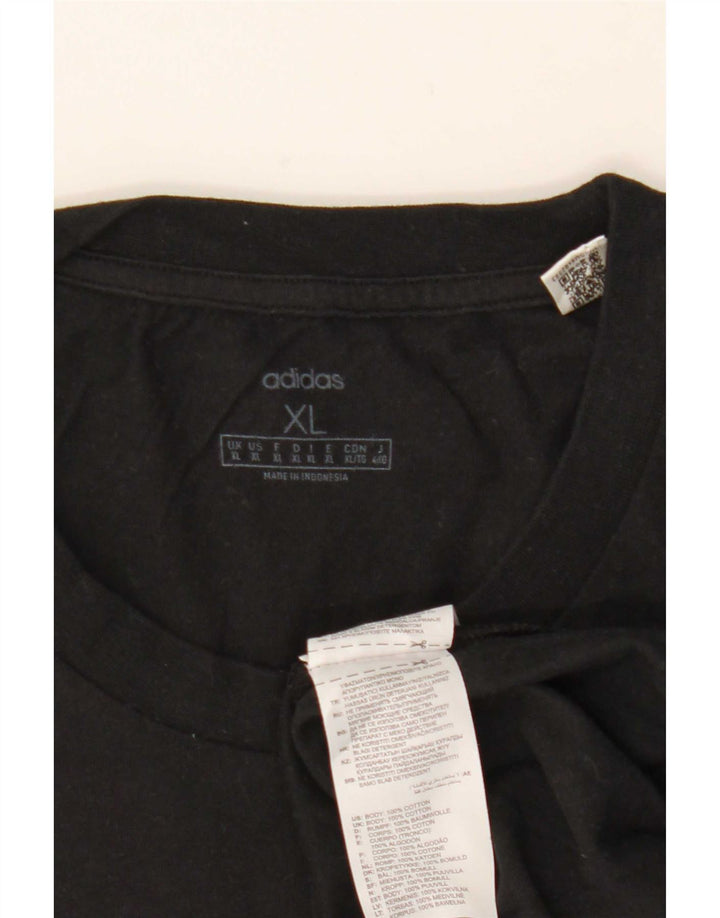 Adidas Mens T-Shirt Top XL Black Cotton