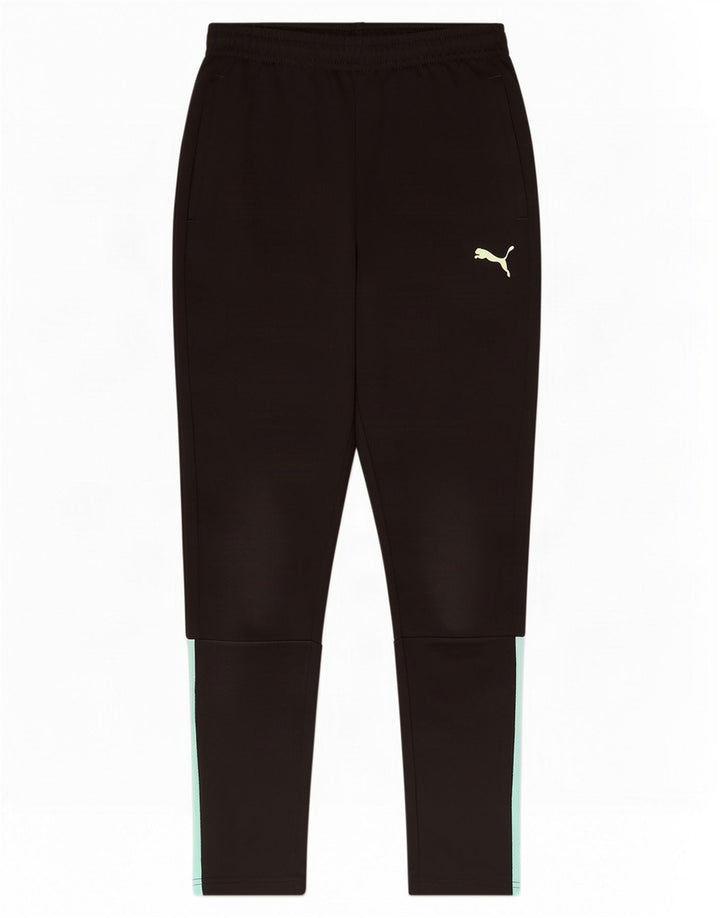 Puma Boys Tracksuit Trousers 11-12 Years Black Colourblock Polyester