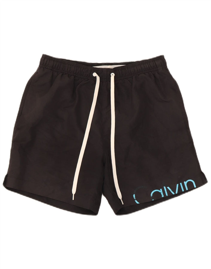 Calvin Klein Mens Graphic Swimming Shorts Small  Black