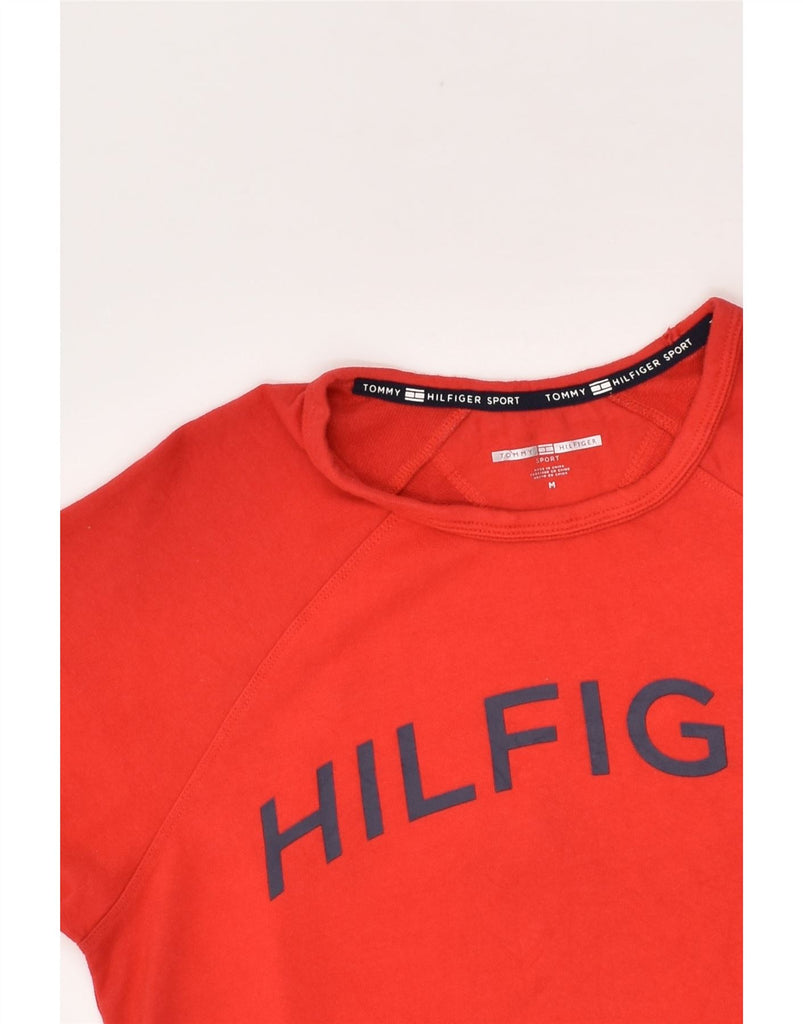 TOMMY HILFIGER Womens Graphic T-Shirt Top UK 14 Medium Red Cotton Sports | Vintage Tommy Hilfiger | Thrift | Second-Hand Tommy Hilfiger | Used Clothing | Messina Hembry 