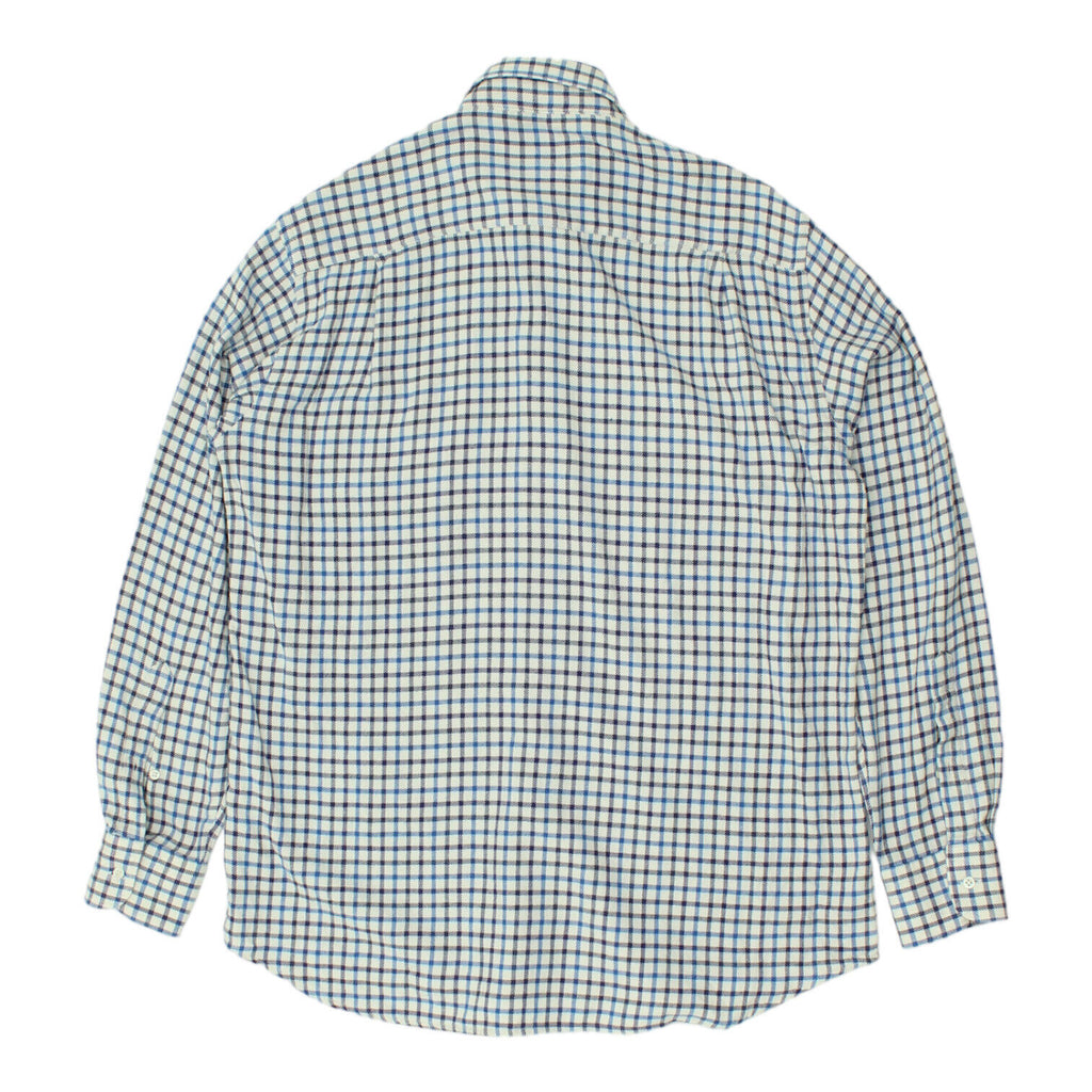 Paul & Shark Mens White Blue Square Pattern Shirt | Vintage High End Designer | Vintage Messina Hembry | Thrift | Second-Hand Messina Hembry | Used Clothing | Messina Hembry 
