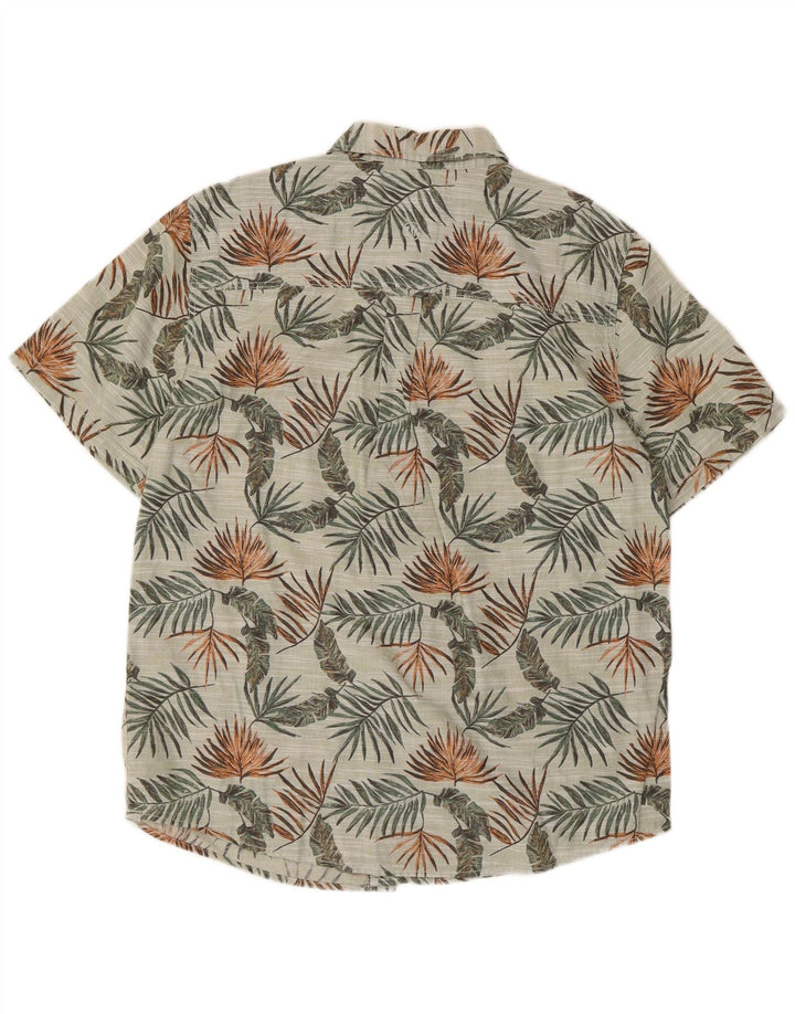 Fat Face Mens Short Sleeve Shirt Medium Grey Floral Cotton