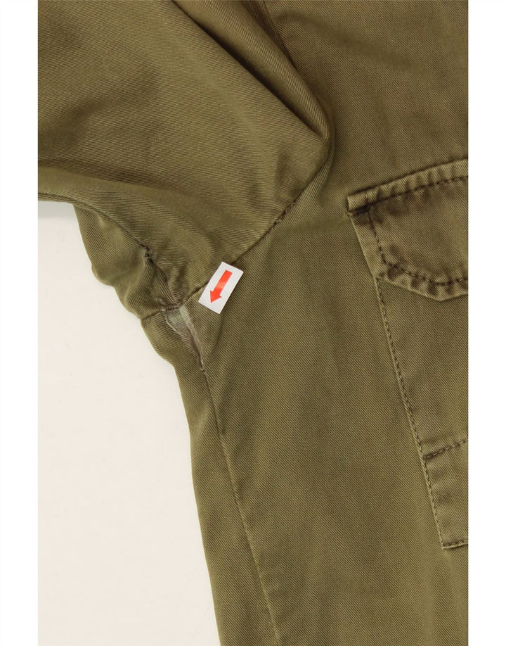 ZARA Womens Military Denim Jacket UK 10 Small Green Cotton Vintage Zara and Second-Hand Zara from Messina Hembry 