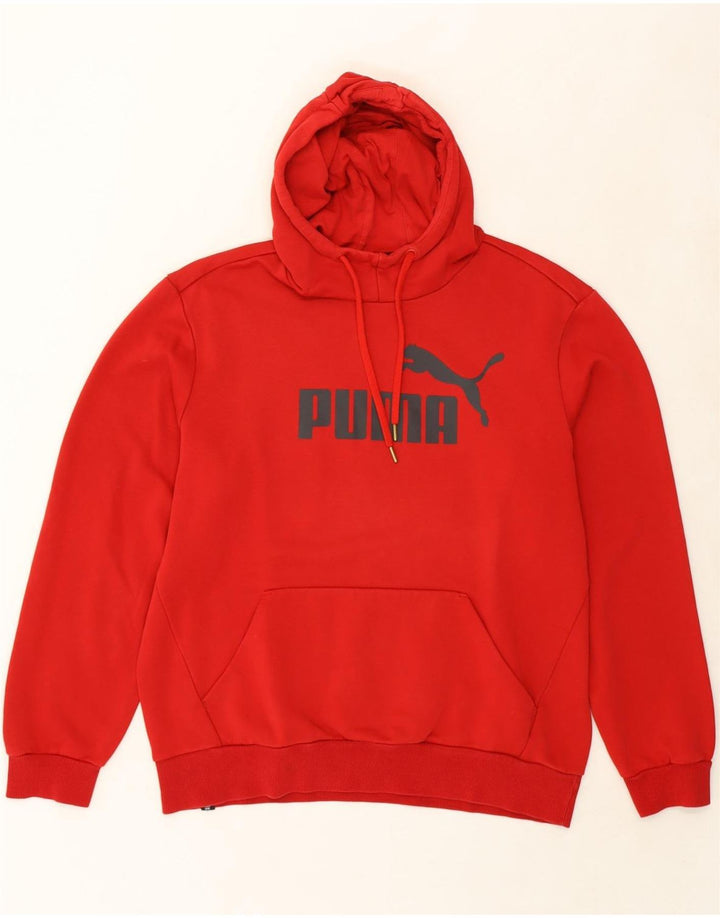 PUMA Mens Graphic Hoodie Jumper Large Red Cotton Vintage Puma and Second-Hand Puma from Messina Hembry 