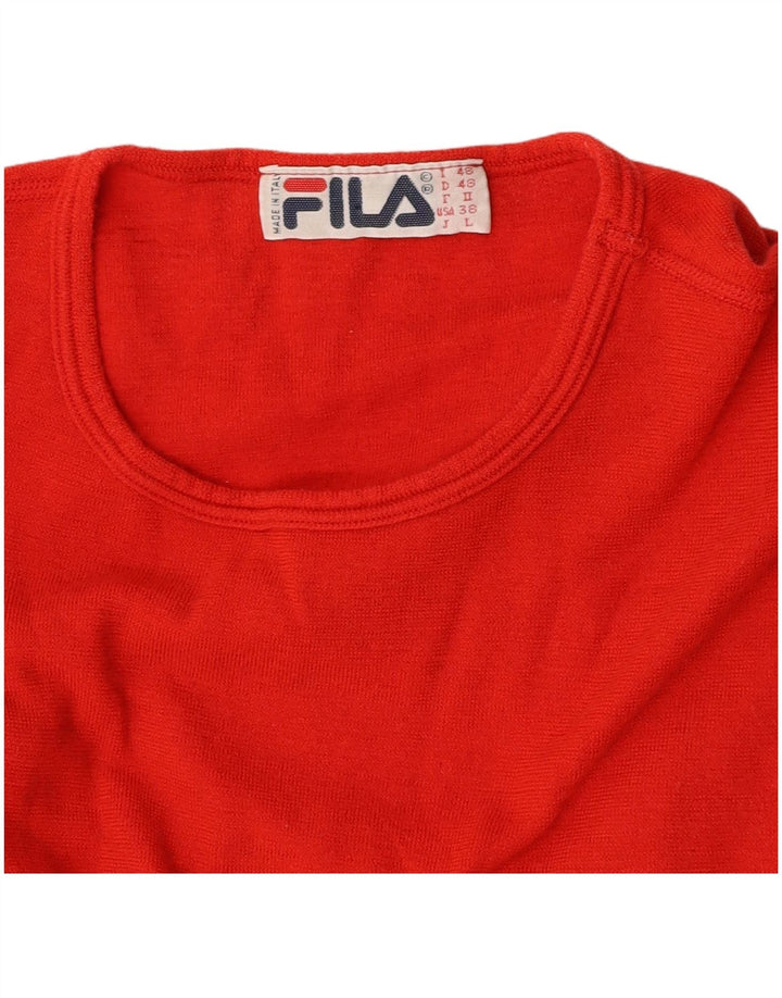 FILA Womens Crop Top Long Sleeve IT 48 Large Red