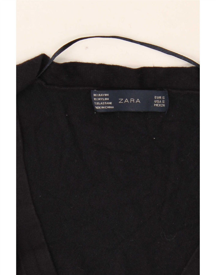 Zara Womens Cardigan Sweater UK 10 Small Navy Blue Rayon