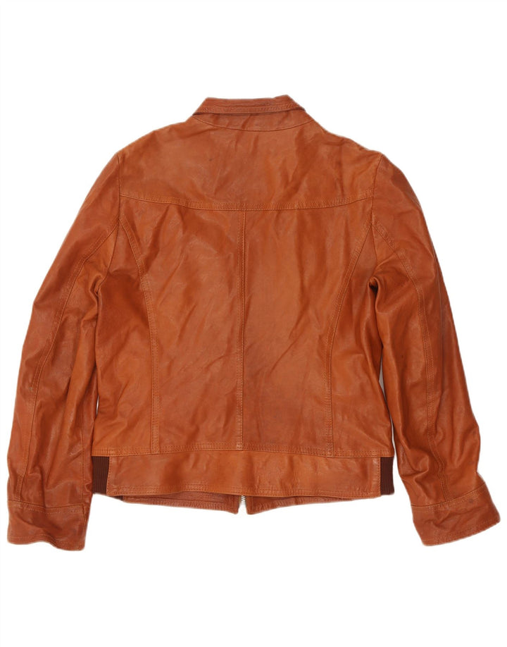 Vintage Womens Leather Jacket IT 46 Large Brown Leather