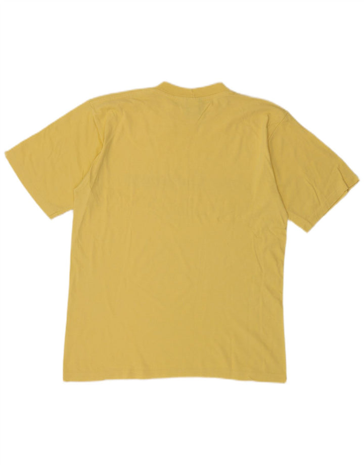 GOOSE & GANDER Mens Graphic T-Shirt Top Medium Yellow Cotton