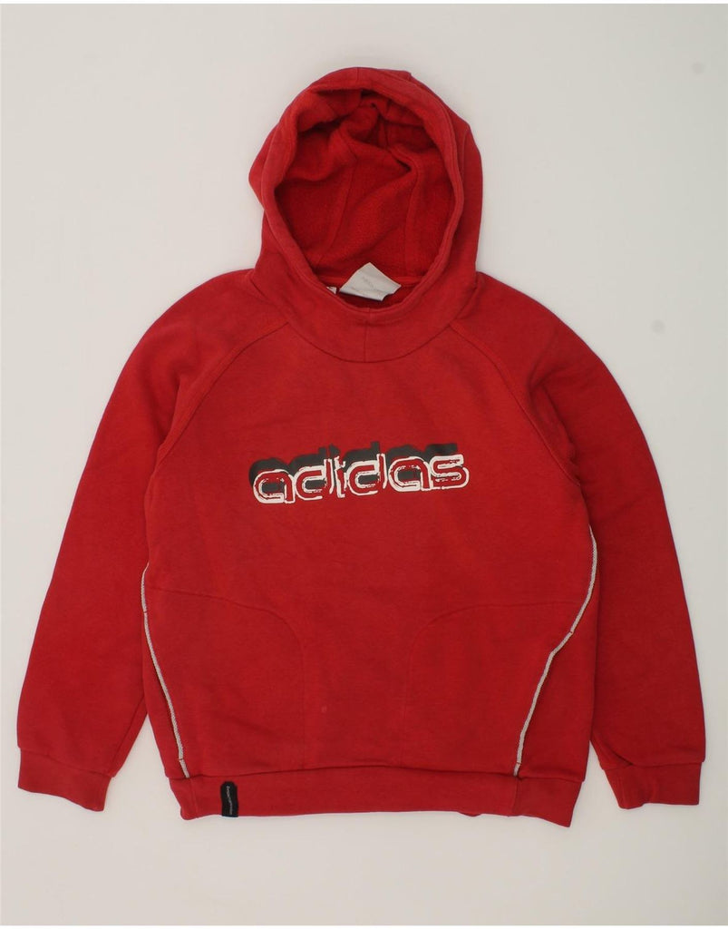 ADIDAS Boys Graphic Hoodie Jumper 9-10 Years Red Cotton | Vintage Adidas | Thrift | Second-Hand Adidas | Used Clothing | Messina Hembry 