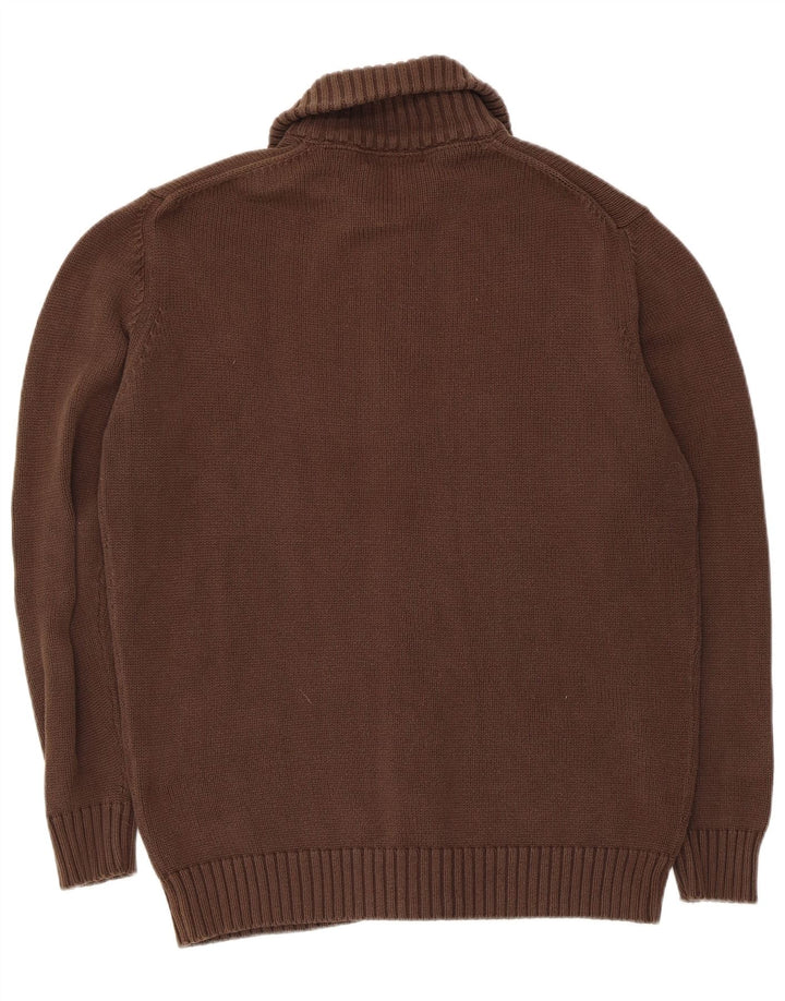 Zara Mens Cardigan Sweater XL Brown Cotton