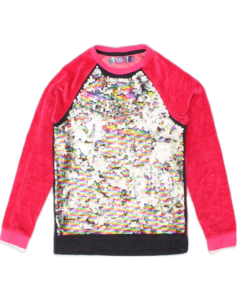 DESIGUAL Girls Graphic Sweatshirt Jumper 11-12 Years Pink Cotton | Vintage Desigual | Thrift | Second-Hand Desigual | Used Clothing | Messina Hembry 