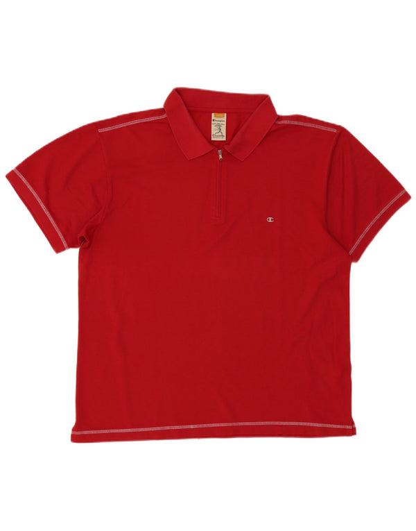 Champion Mens Polo Shirt XL Red Cotton