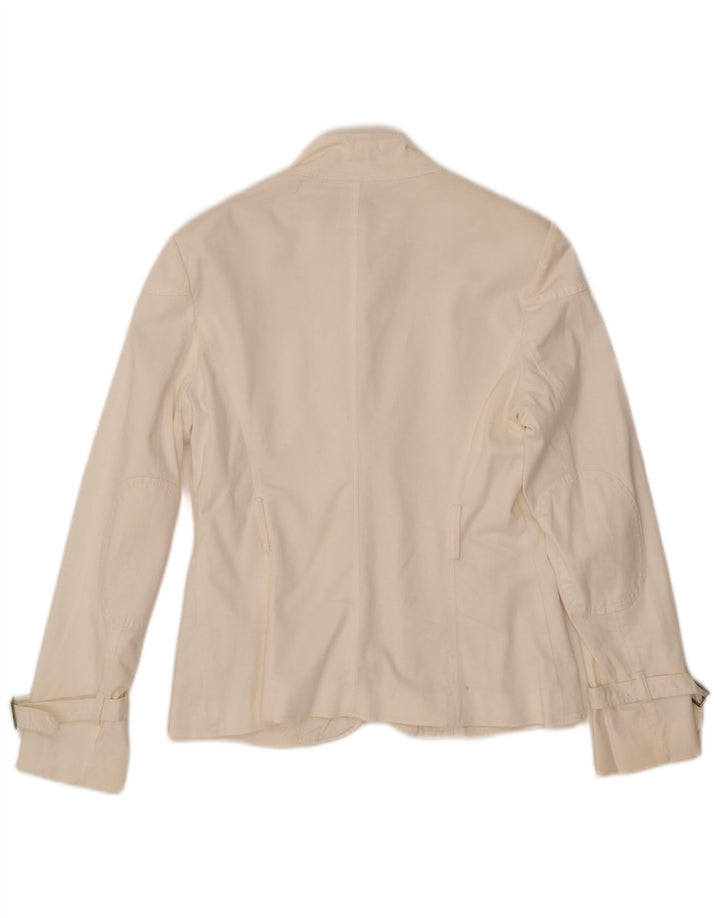 ZARA Womens Utility Jacket UK 12 Medium White Cotton