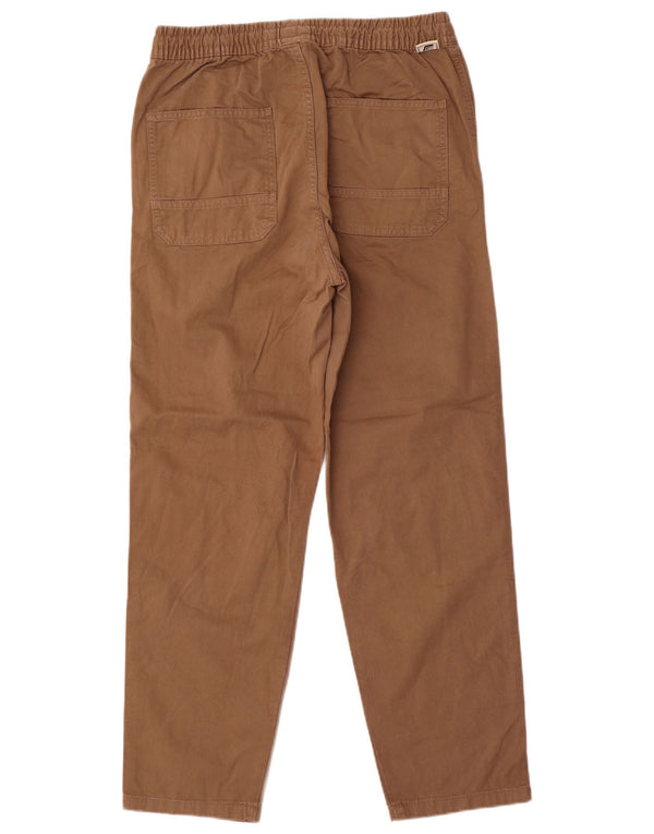 Zara Mens Straight Chino Trousers Medium W32 L30 Brown Cotton