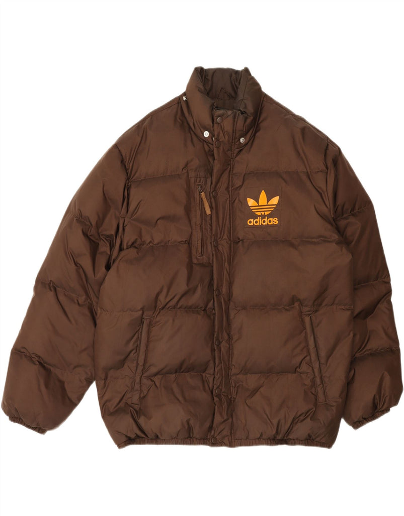 ADIDAS Mens Loose Fit Padded Jacket UK 40 Large Brown Polyester Vintage Adidas and Second-Hand Adidas from Messina Hembry 