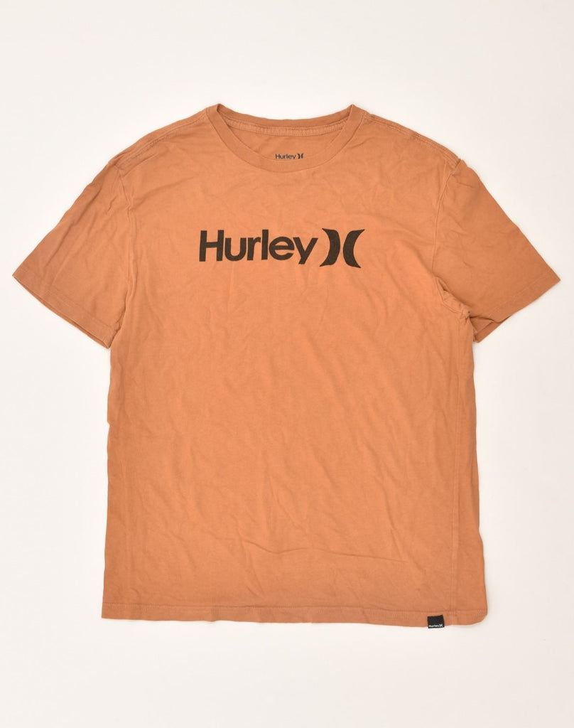 HURLEY Womens Graphic T-Shirt Top UK 18 XL Brown Cotton | Vintage Hurley | Thrift | Second-Hand Hurley | Used Clothing | Messina Hembry 