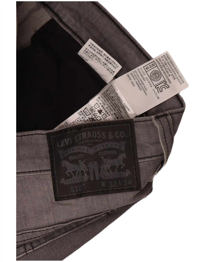 LEVI'S Mens 510 Skinny Jeans W32 L34  Grey Cotton