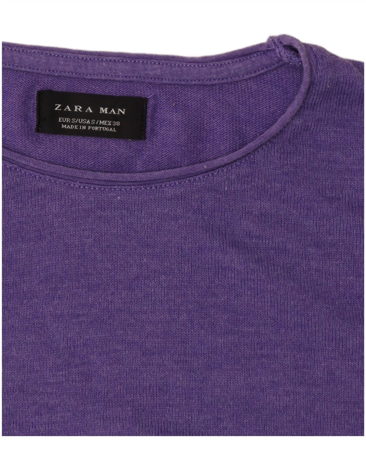 Zara Mens T-Shirt Top Small Purple