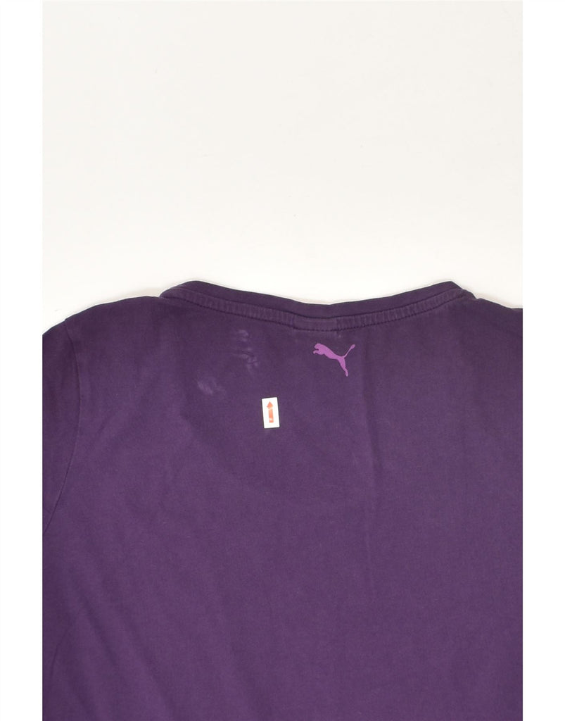 PUMA Womens Graphic T-Shirt Top UK 12 Medium Purple Cotton | Vintage Puma | Thrift | Second-Hand Puma | Used Clothing | Messina Hembry 