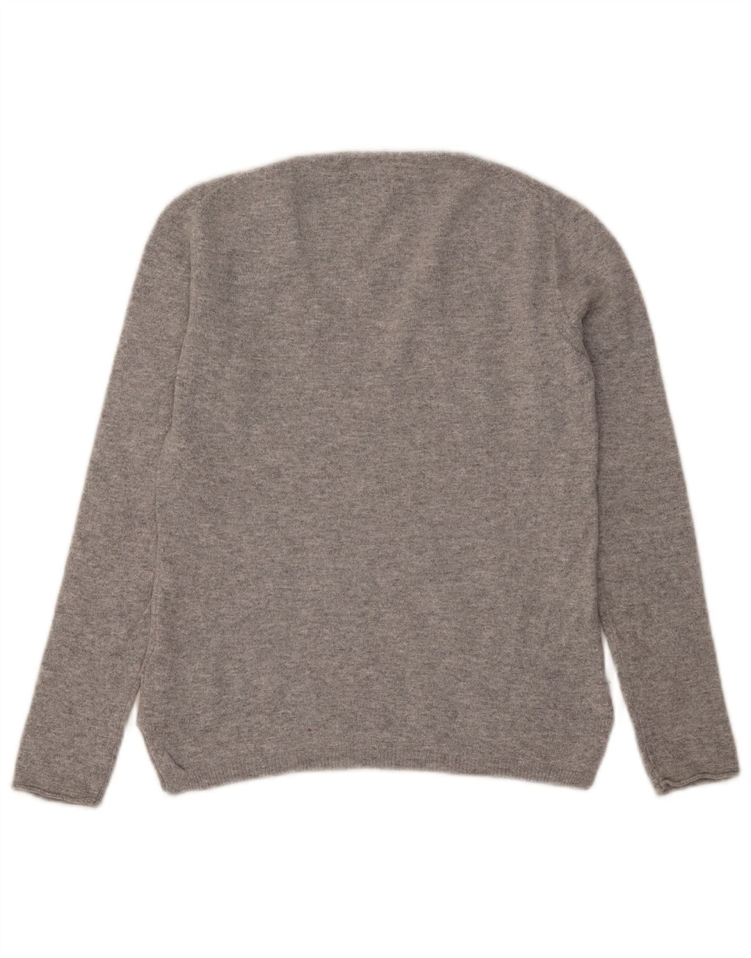 MASSIMO DUTTI Womens V-Neck Jumper Sweater UK 10 Small Grey Flecked