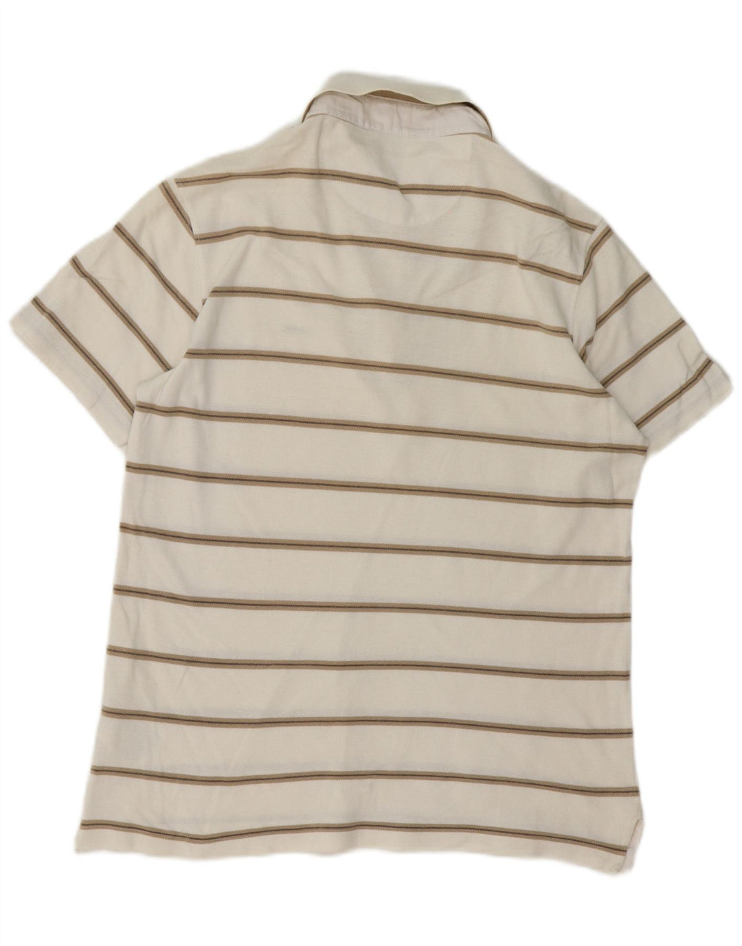 Geox Mens Respira Regular Fit Polo Shirt Medium White Striped Cotton