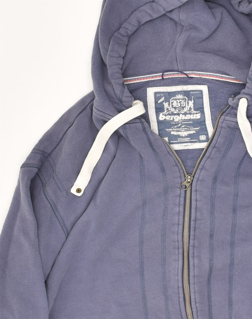 BERGHAUS Mens Zip Hoodie Sweater 2XL Blue Cotton | Vintage Berghaus | Thrift | Second-Hand Berghaus | Used Clothing | Messina Hembry 