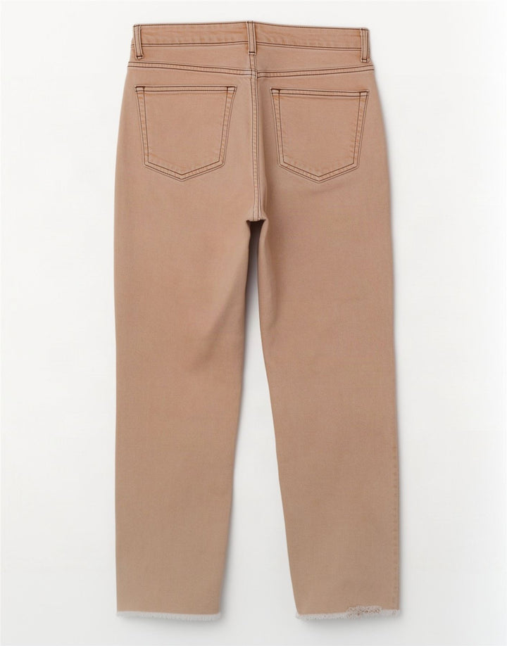 Topshop Womens Cropped Jeans W26 L25 Beige Cotton