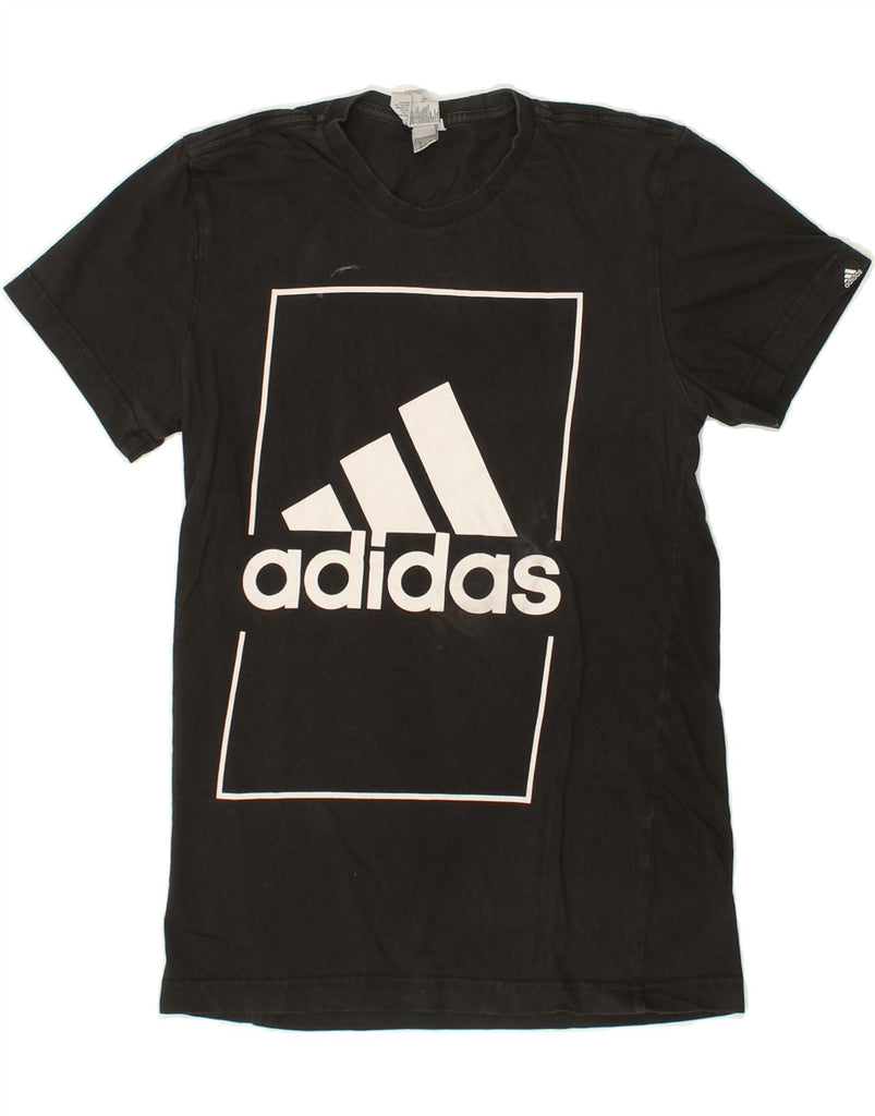 ADIDAS Mens Graphic T-Shirt Top XS Black Cotton Vintage Adidas and Second-Hand Adidas from Messina Hembry 