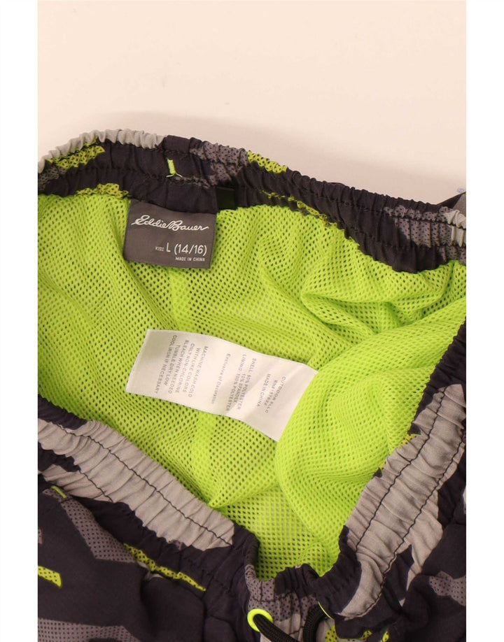 Eddie Bauer Boys Sport Shorts 14-15 Years Large Grey Camouflage Polyester