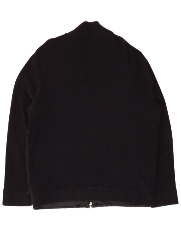 Massimo Dutti Mens Bomber Jacket UK 42 XL Black Cotton