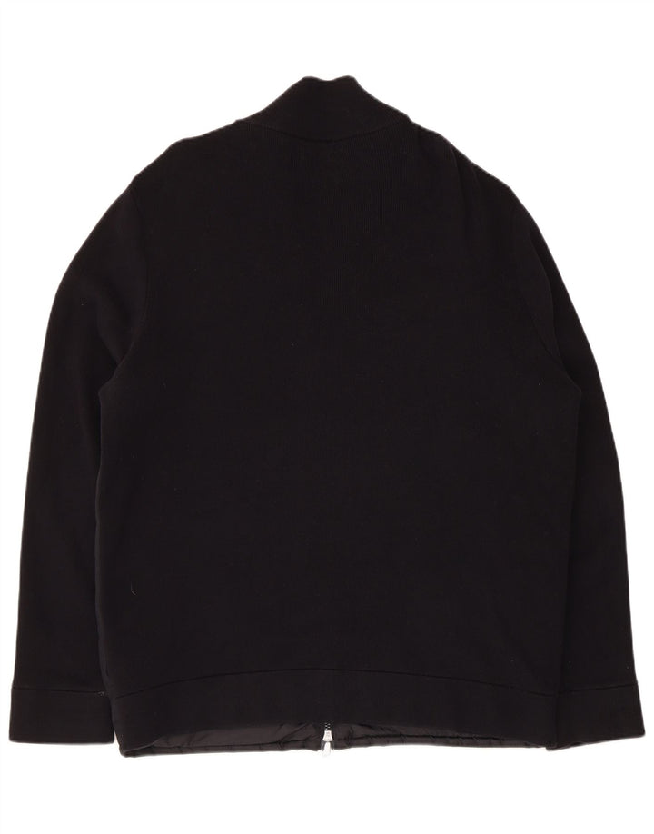 Massimo Dutti Mens Bomber Jacket UK 42 XL Black Cotton
