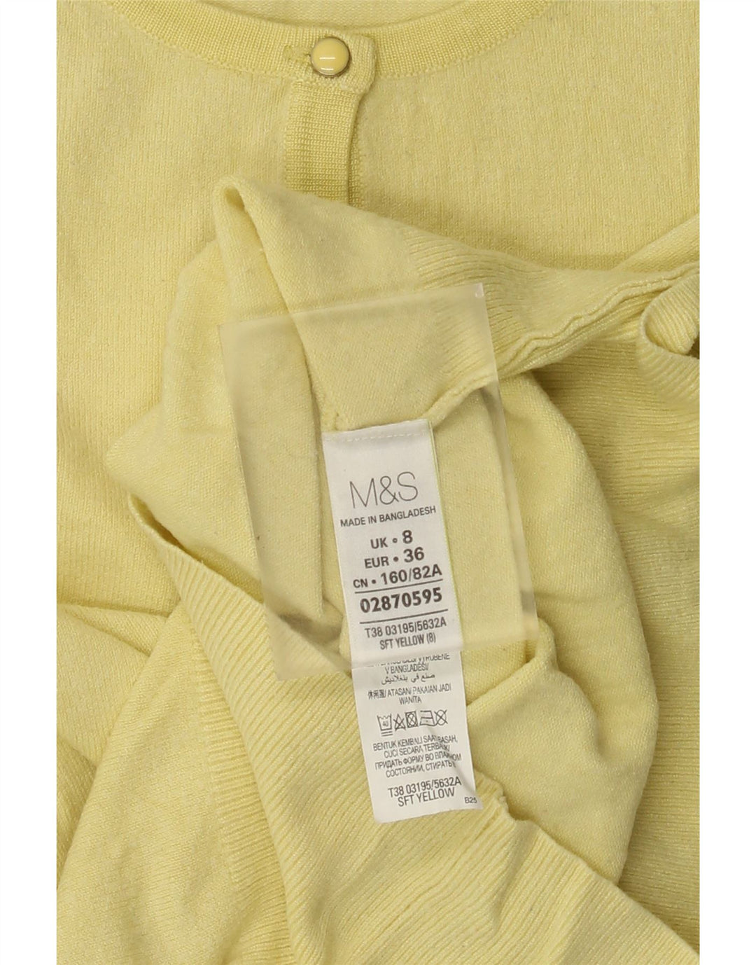 Marks & Spencer Womens Cardigan Sweater UK 8 Small  Yellow Viscose
