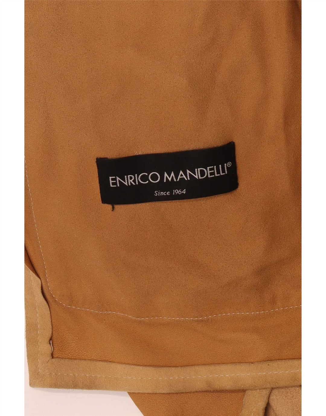 Enrico Mandelli Womens Leather Jacket UK 18 XL Brown Classic