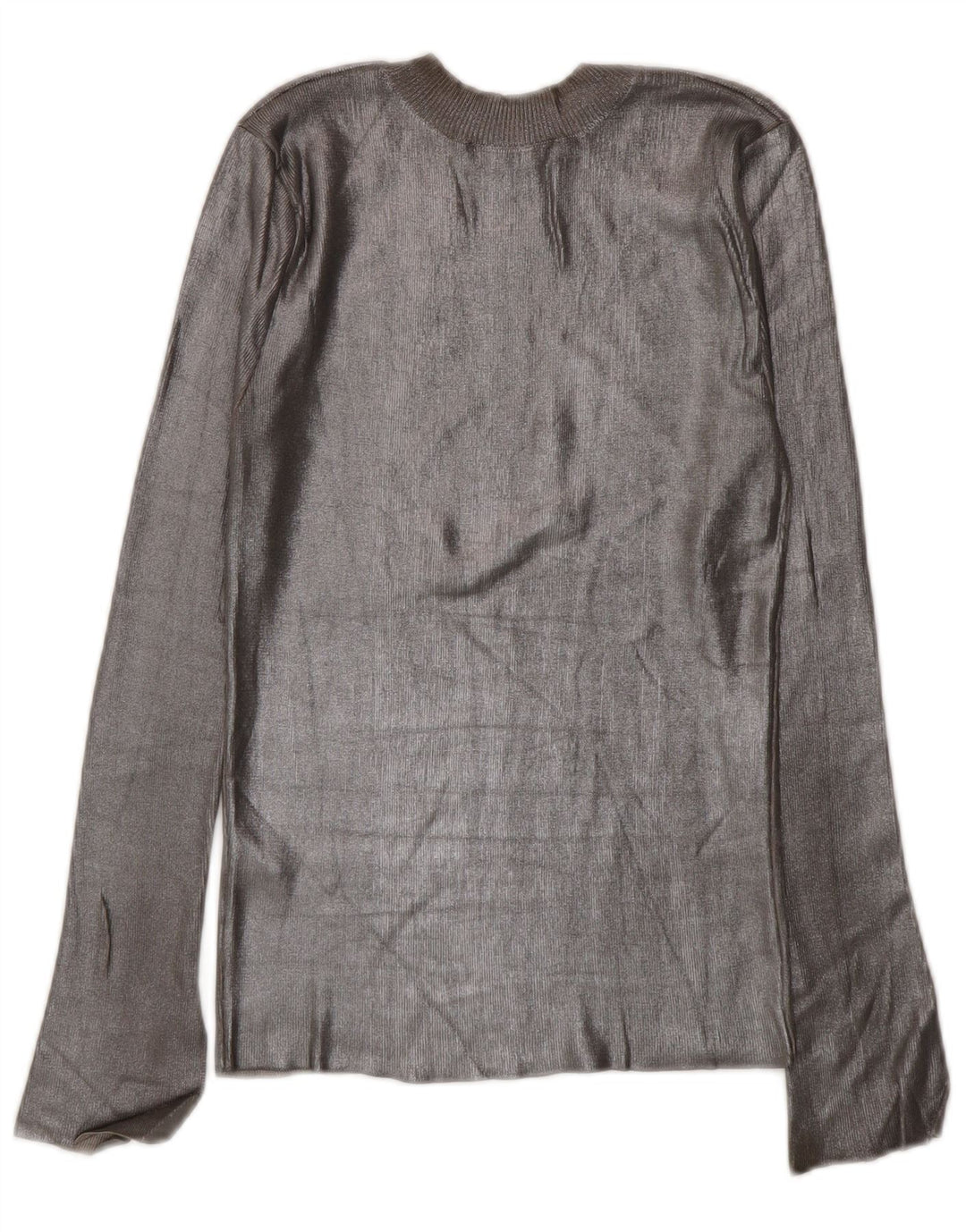 Zara Womens Top Long Sleeve UK 8 Small Grey Viscose
