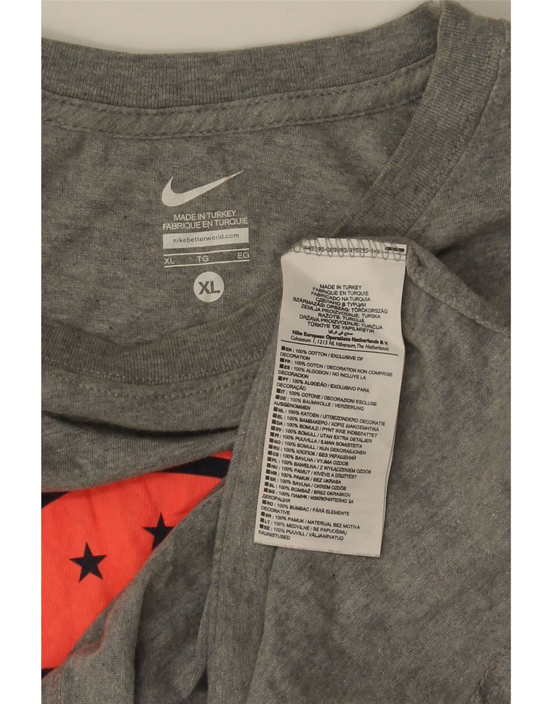 NIKE Mens Graphic T-Shirt Top XL Grey Cotton