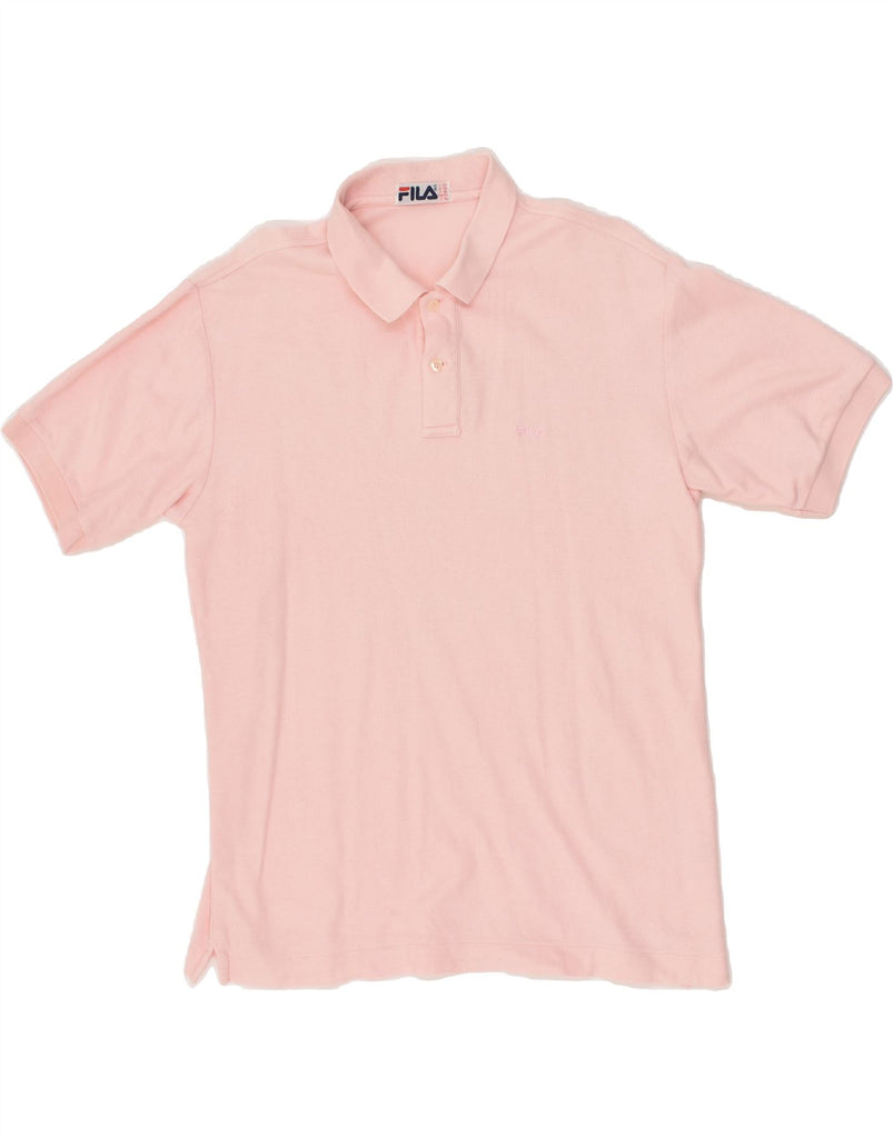 FILA Mens Polo Shirt US 40 Medium Pink Cotton | Vintage Fila | Thrift | Second-Hand Fila | Used Clothing | Messina Hembry 