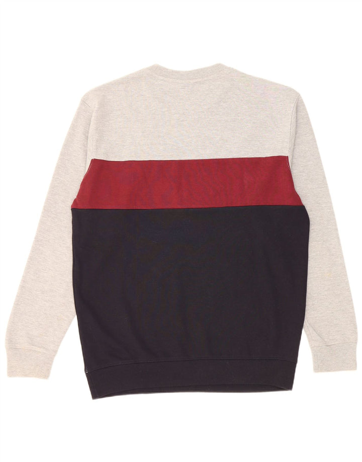 Zara Mens Sweatshirt Jumper Large Grey Colourblock Cotton