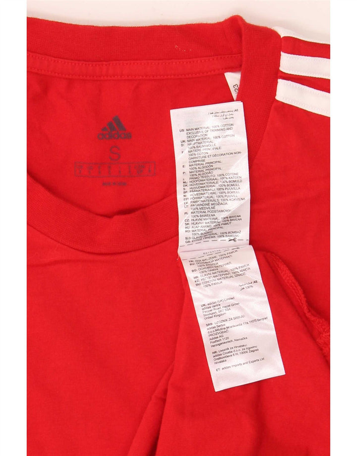 Adidas Mens T-Shirt Top Small Red Cotton