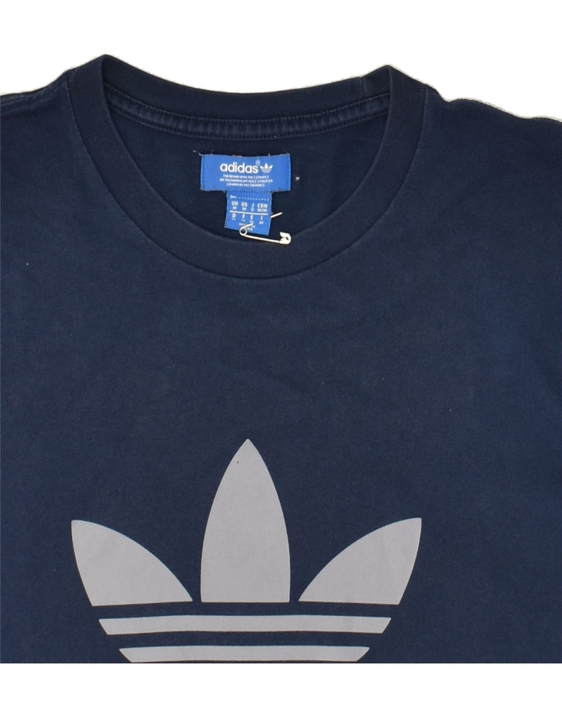 ADIDAS Mens Graphic T-Shirt Top Medium Navy Blue Cotton | Vintage Adidas | Thrift | Second-Hand Adidas | Used Clothing | Messina Hembry 