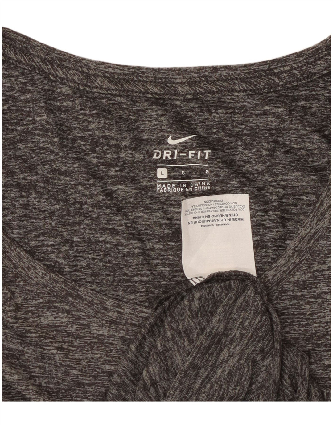 Nike Womens Dri Fit T-Shirt Top UK 16 Large Grey Flecked Polyester