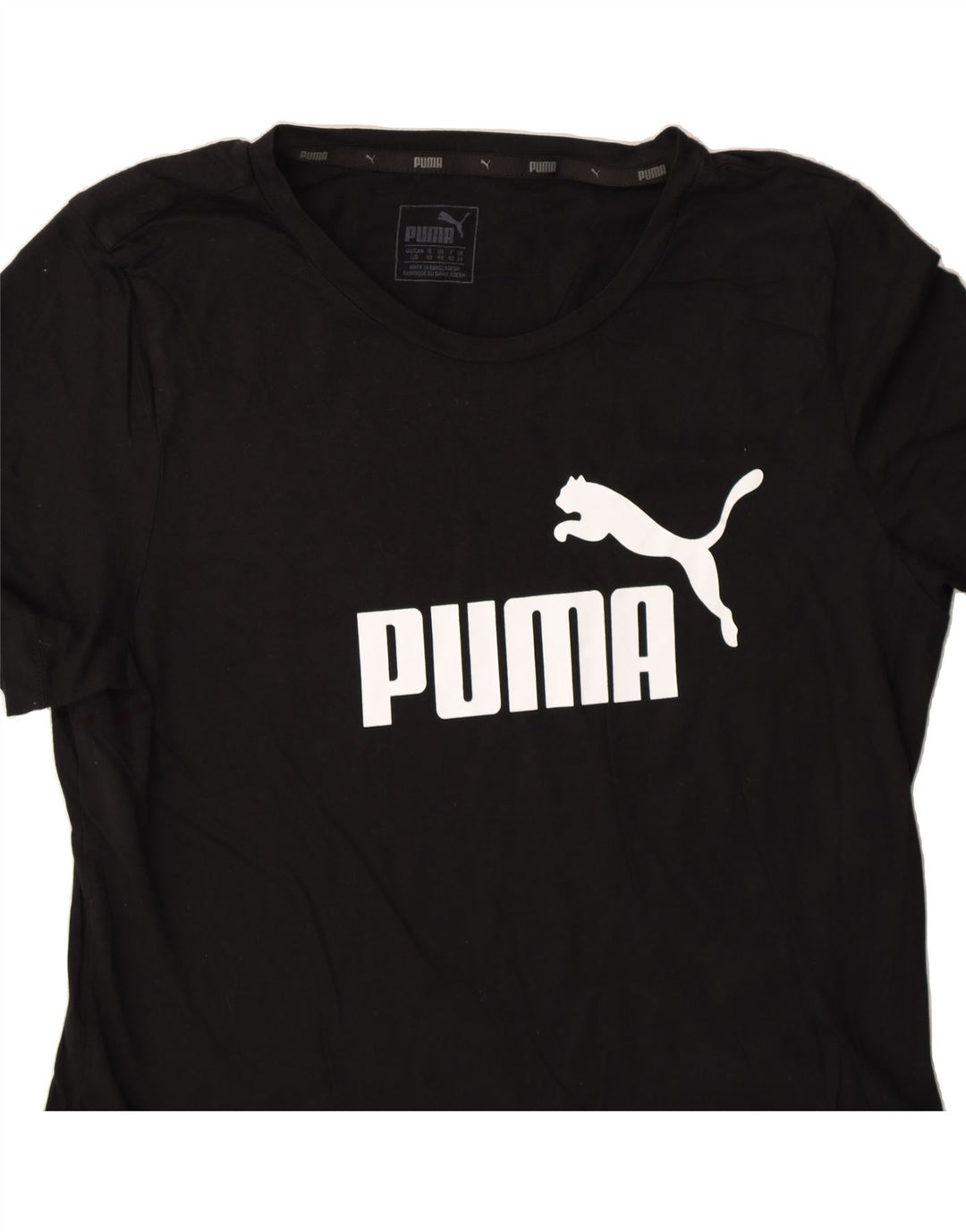 PUMA Womens Graphic T-Shirt Top UK 14 Medium Black Cotton Vintage Puma and Second-Hand Puma from Messina Hembry 