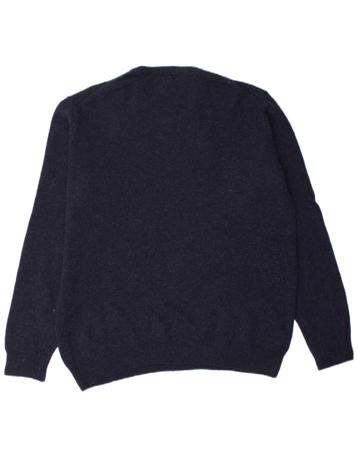 JAMES PRINGLE Mens Crew Neck Jumper Sweater Large Navy Blue Wool