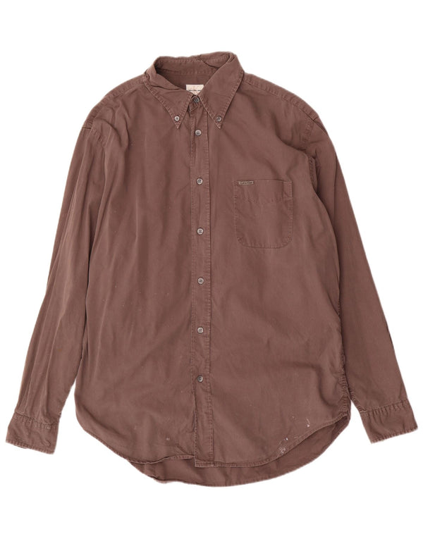 Calvin Klein Jeans Mens Shirt Large Brown Cotton
