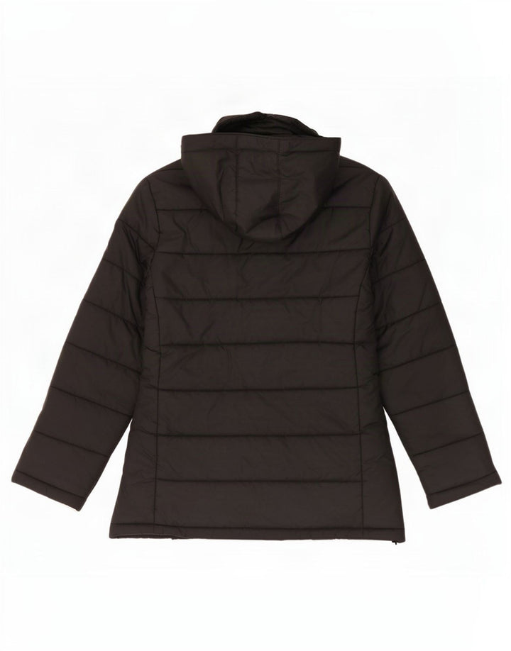Zara Womens Hooded Padded Jacket UK 14 Medium Black Nylon