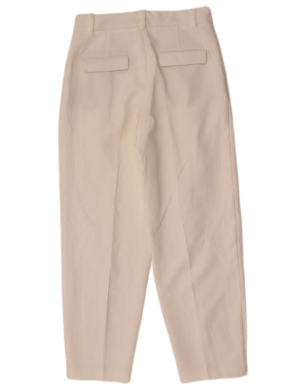 Zara Womens Tapered Casual Trousers XS W24 L26 White