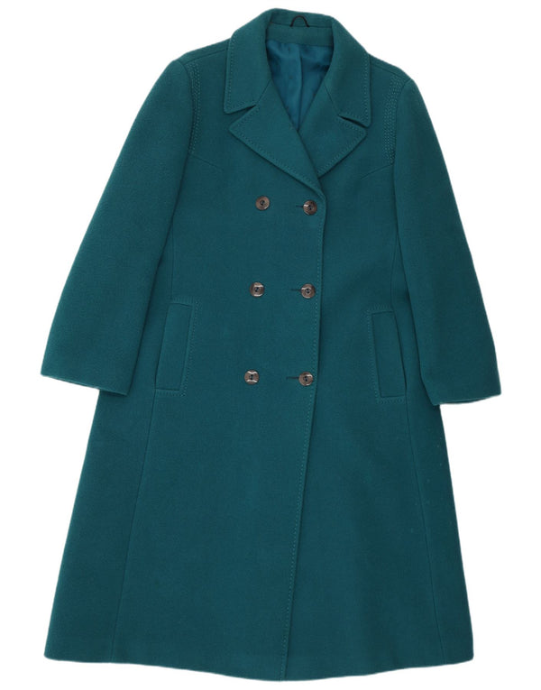 Simon Blair Womens Double Breasted Coat UK 16 Large Green New Wool