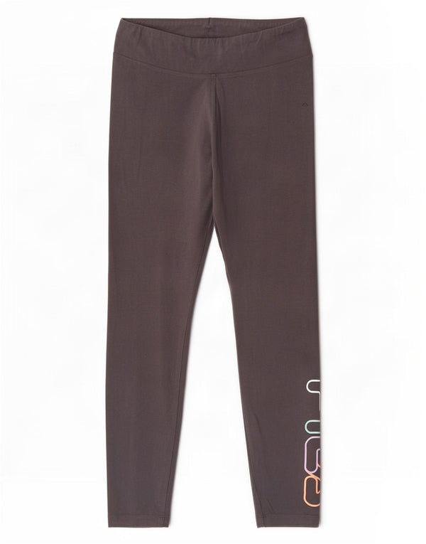 Fila Womens Crop Graphic Leggings UK 14 Medium Grey Cotton